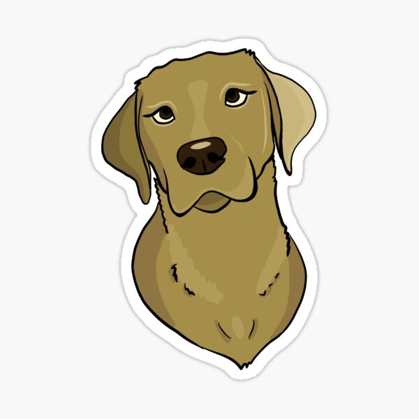 Sticker Yellow Labrador Cartoon Redbubble