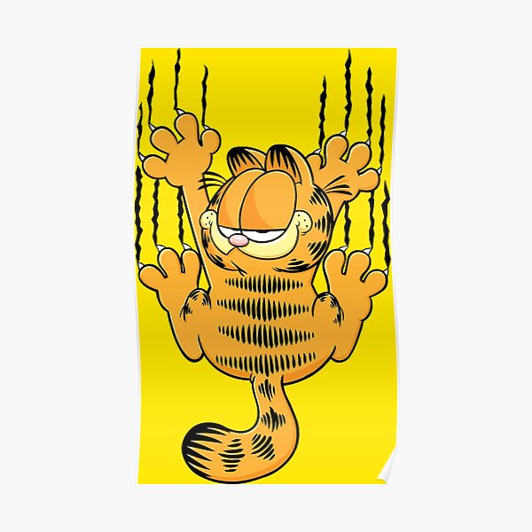Garfield the Cat Scratching Down Poster