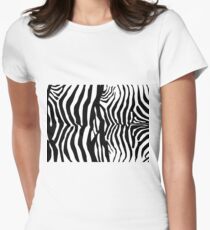 Zebra Skin Pattern Women's Fitted T-Shirt