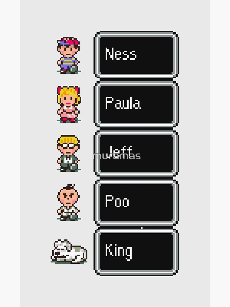 Earthbound Characters With Names Greeting Card By Muramas Redbubble