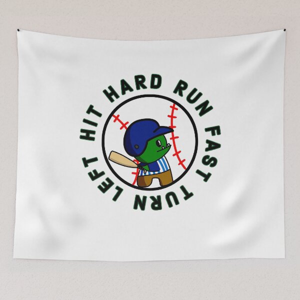 Item preview, Hit Hard, Run Fast, Turn Left Goblin Baseball designed and sold by Niiyoon's Designs.