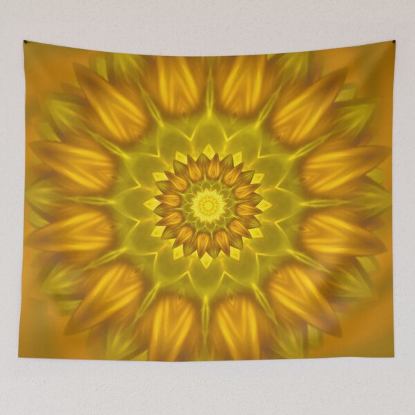 Item preview, Flower Mandala With Glowing Shades of Yellow designed and sold by miraminerva09.
