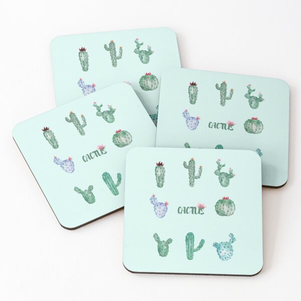 Item preview, Cactus Sticker water color cacti with label designed and sold by Maria Munajjed.