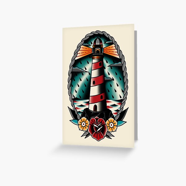 Item preview, Lighthouse Traditional Tattoo Style designed and sold by Bauod13.