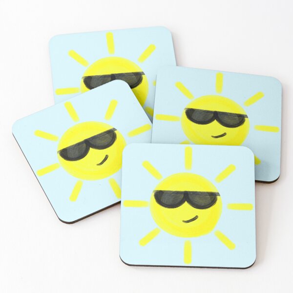 Item preview, Cool sun with shades and a blue background  designed and sold by Holly-Pops.