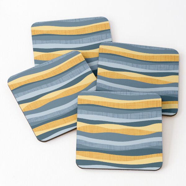 Item preview, Horizontal lines intersection // white yellow and blue stripes designed and sold by SelmaCardoso.