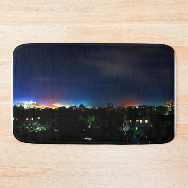 Item preview, Long exposure photo of colorful city lights in the night and the sky designed and sold by FCEalin.
