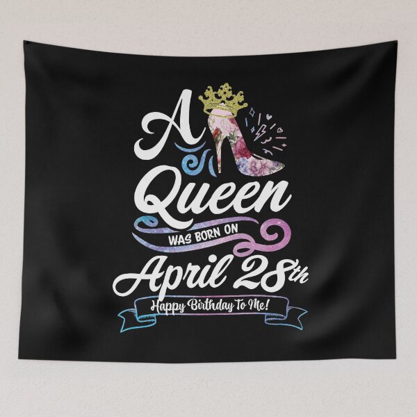 Item preview, A Queen Was Born On April 28th - April Birthday, Gift for Her, Gift for Mom, Daughter Gift, Best Friend Gift, Sister Gift, Personalized date designed and sold by ApparelEveryday.