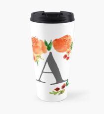 Monogram Floral A Travel Mug