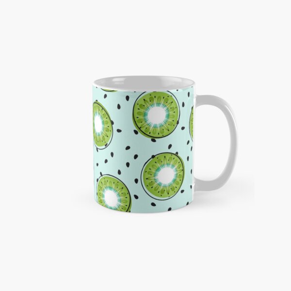 Illustrated Kiwis on Blue Classic Mug