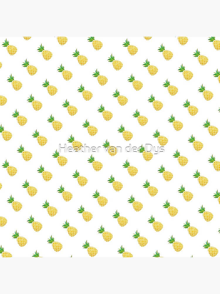 Bright White hand drawn pineapples by vanderdys