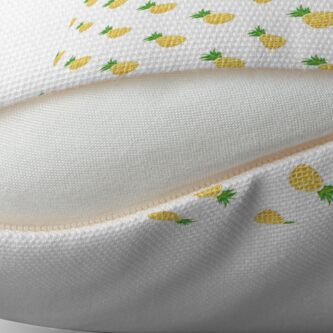 Alternate view of Bright White hand drawn pineapples Throw Pillow