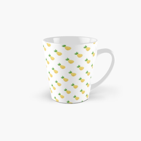 Bright White hand drawn pineapples Tall Mug