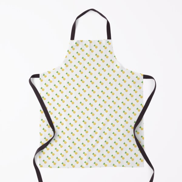 Bright White hand drawn pineapples Apron