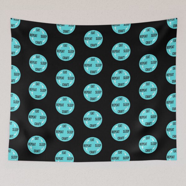 Item preview, Eat Sleep Craft Repeat in blue-eat sleep repeat funny designed and sold by NikitaAg.