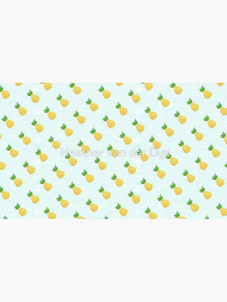 Light blue hand drawn pineapples by vanderdys