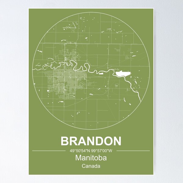 Item preview, Brandon (Manitoba, Canada) City Map designed and sold by jesse-stewart18.