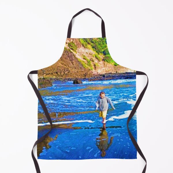 Item preview, Stunning New Zealand beach with boy playing in surf designed and sold by CristalleLisa.