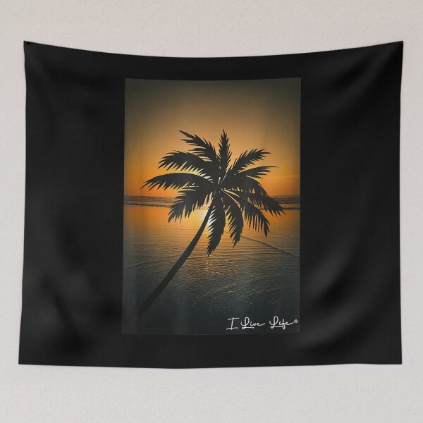 Artikelvorschau, Ich lebe das Leben Palm Tree Beach Sunset Picture entworfen und verkauft von manidala.