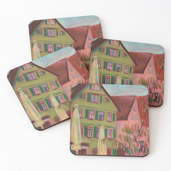 Item preview,  Green House in Esslingen-am-Nekkar, Germany Cityscape Landscape Pastel designed and sold by Julia Khoroshikh.