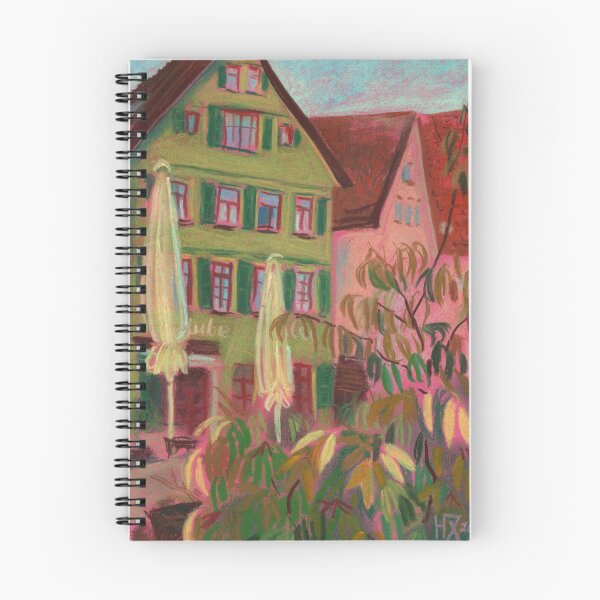 Item preview, Green House in Esslingen-am-Nekkar, Germany Cityscape Landscape Pastel designed and sold by Julia Khoroshikh.