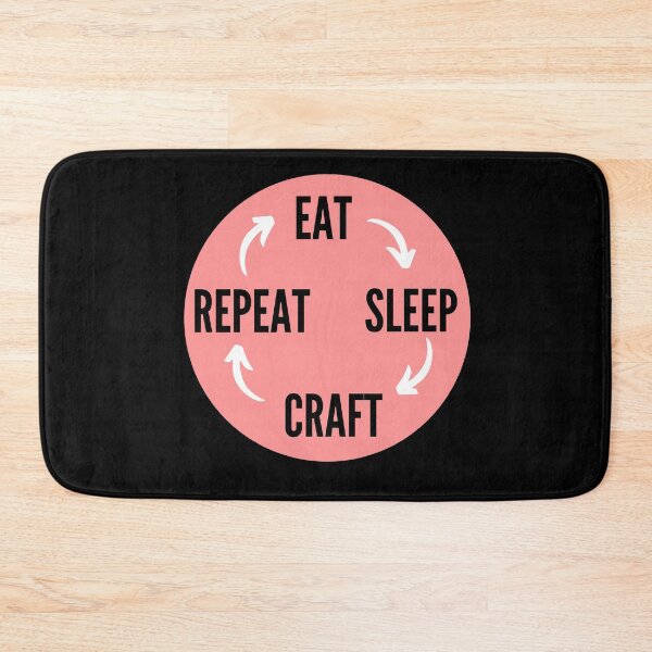 Item preview, Eat Sleep Craft Repeat in pink-eat sleep repeat funny designed and sold by NikitaAg.