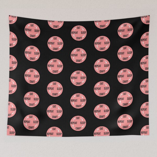 Item preview, Eat Sleep Craft Repeat in pink-eat sleep repeat funny designed and sold by NikitaAg.
