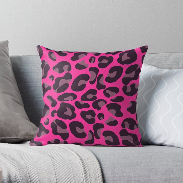 Pink Leopard Pillows Cushions for Sale Redbubble