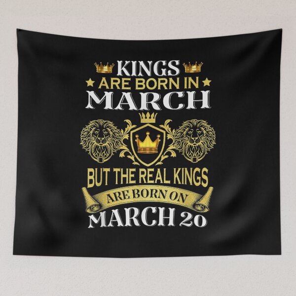 Item preview, Kings Are Born On March 20th Birthday Bday Men Boy Kid Tee  designed and sold by manidala.