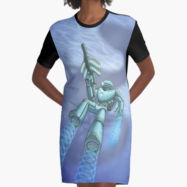 Aquatic Stalker Graphic T-Shirt Dress