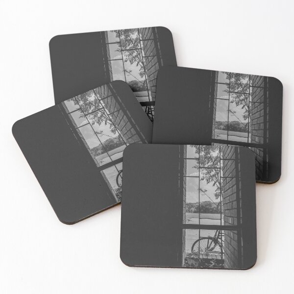 Item preview, Artistic black and white photo of a bicycle outside a window designed and sold by FCEalin.