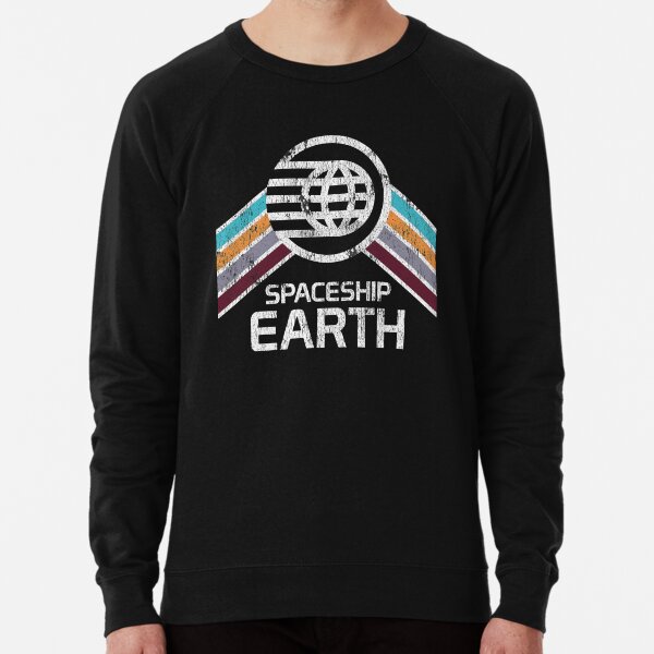Spaceship Earth Logo in Vintage Distressed Retro Style Lightweight Sweatshirt