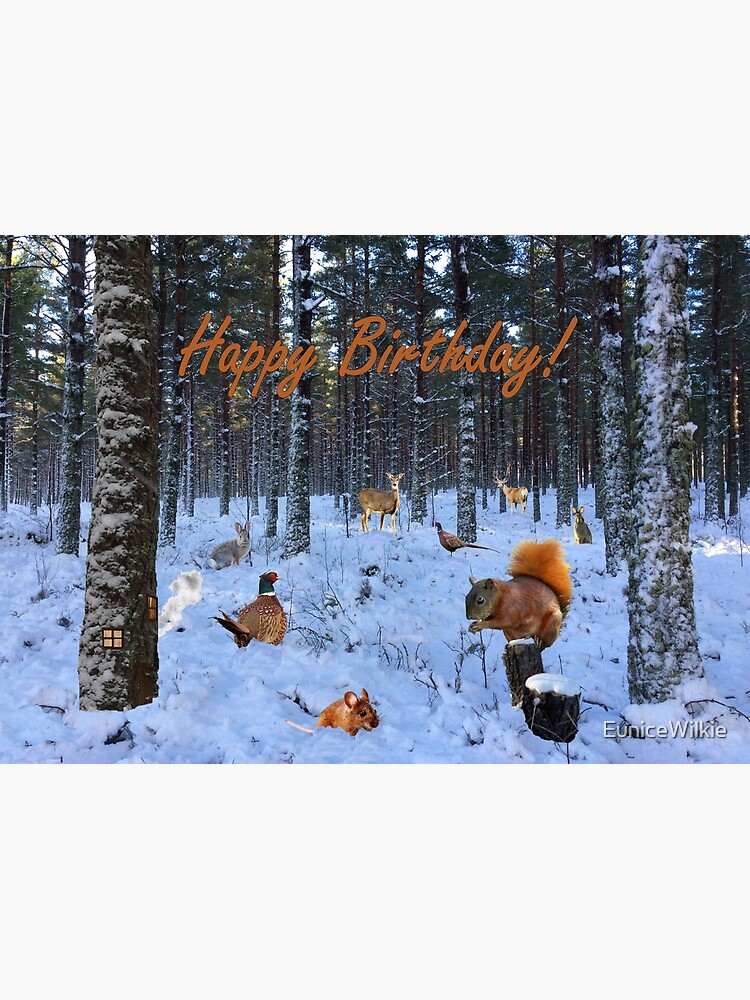 Thumbnail 2 of 2, Greeting Card, Winter Woodland - Children's Birthday Card designed and sold by EuniceWilkie.