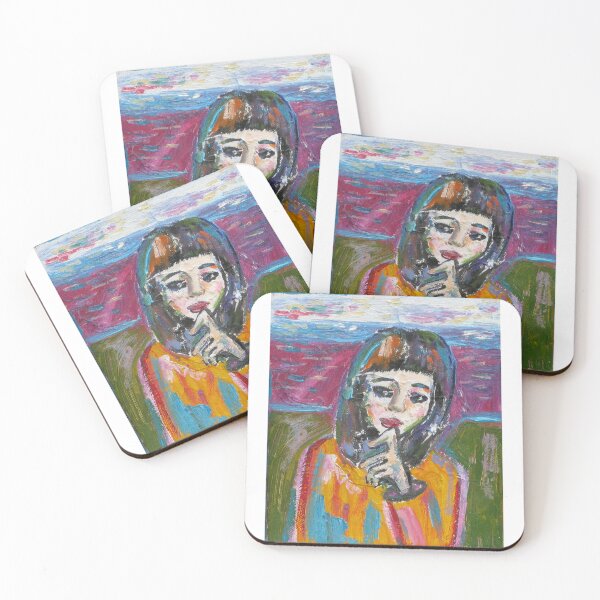 Item preview, a pensive girl with big eyes stands by the sea designed and sold by Isakova-nebesi.