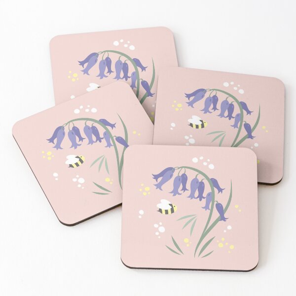 Item preview, Bluebells and bumblebees - Pink designed and sold by elle berry.
