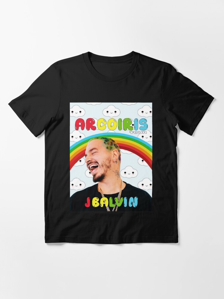 J Balvin T Shirt Mens Small Black Short Sleeve Arcoiris Tour Logo