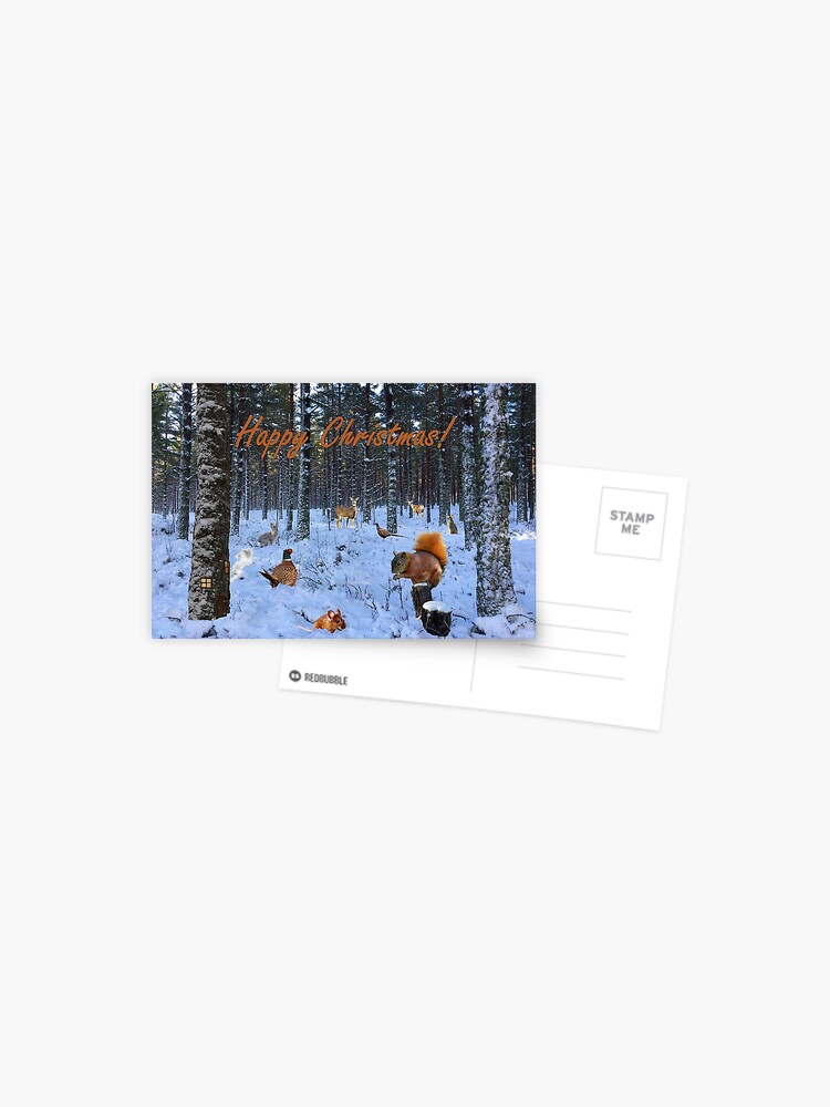 Thumbnail 1 of 2, Postcard, Winter Woodland - Christmas Card designed and sold by EuniceWilkie.