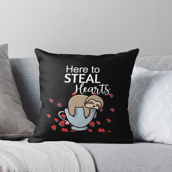 Artikelvorschau, Hier, um Herzen zu stehlen - Süße Teetasse aus grauem Faultier - Valentinstag - Muttertag entworfen und verkauft von DiensDesign.