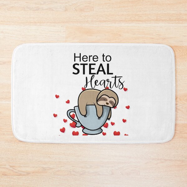 Artikelvorschau, Hier, um Herzen zu stehlen - Süße Teetasse mit grauem Faultier - Valentinstag - Muttertag entworfen und verkauft von DiensDesign.