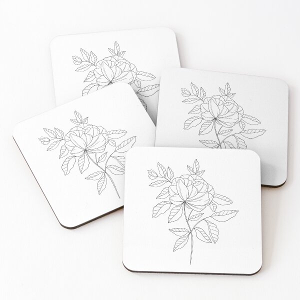 Aperçu de l'œuvre Rose élégante Lineart créée et vendue par ohmiastudio.