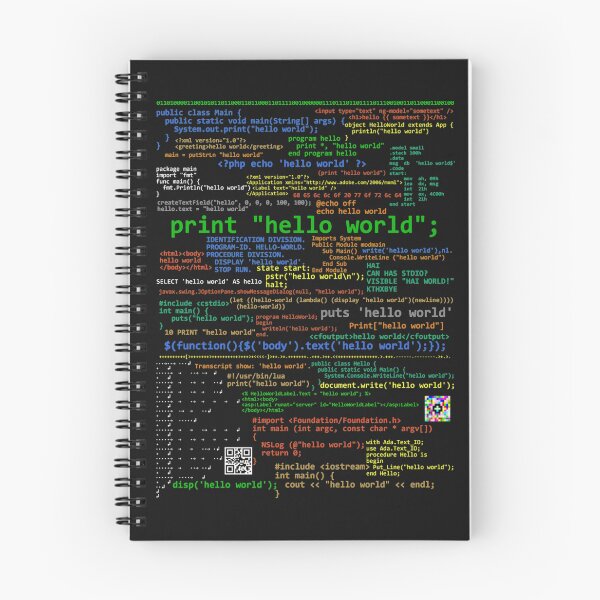 Item preview, Hello World  Many Programming Languages dark Classic TShirt3240 designed and sold by KatarinaGoy.