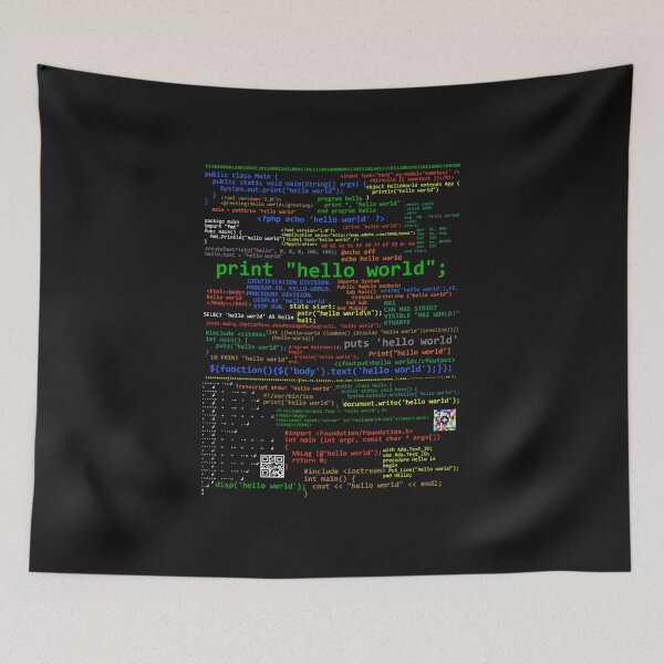 Item preview, Hello World  Many Programming Languages dark Classic TShirt3240 designed and sold by KatarinaGoy.