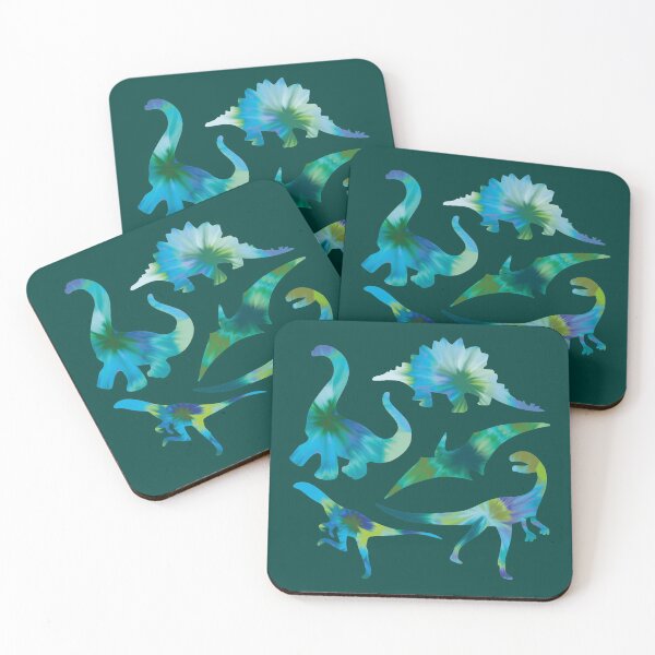 Item preview, Dinosaurs #1 - Green and Blue Tie Dye Dinosaur Silhouette  Pattern designed and sold by TheRainbowRoom.