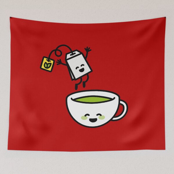 Item preview, Funny Green tea Japan Kawaii Matcha happy tea bag designed and sold by LaundryFactory.