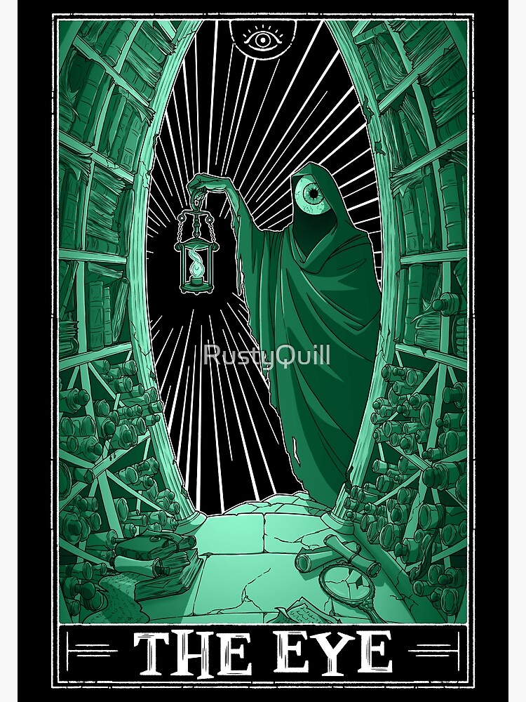 Thumbnail 4 of 4, Metal Print, The Eye "Tarotesque" (Dark) designed and sold by RustyQuill.