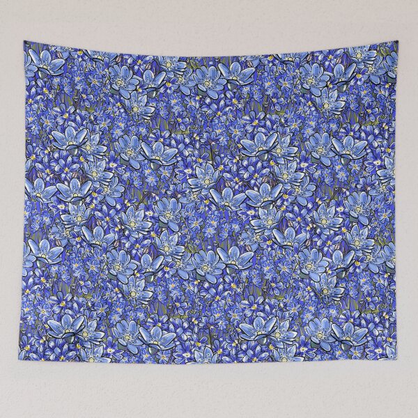 Item preview, Primroses. Blue flowers. designed and sold by Mankaanna.