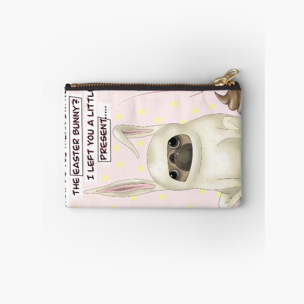 Item preview, Funny cute pink pug Easter bunny illustration, funny Easter greetings. What do you mean I’m not the Easter bunny?  designed and sold by AlexisNox.