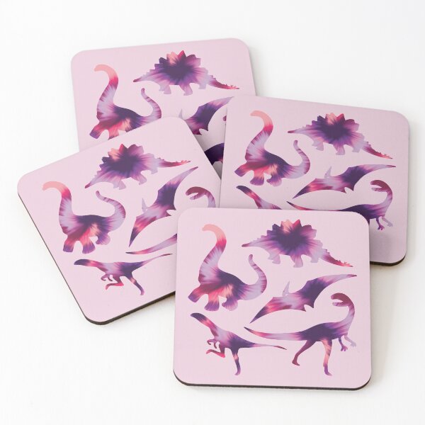 Item preview, Dinosaurs #1 - Purple and Pink Tie Dye Dinosaur Silhouette Pattern designed and sold by TheRainbowRoom.