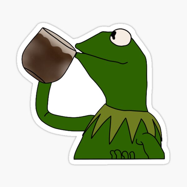 Kermit Sippin' Coffee Sticker