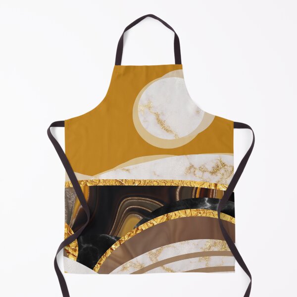 Item preview, Mustard Moonscape Marble Abstract Landscape Minimalist Contemporary Collage Art designed and sold by SparrowsEndArt.